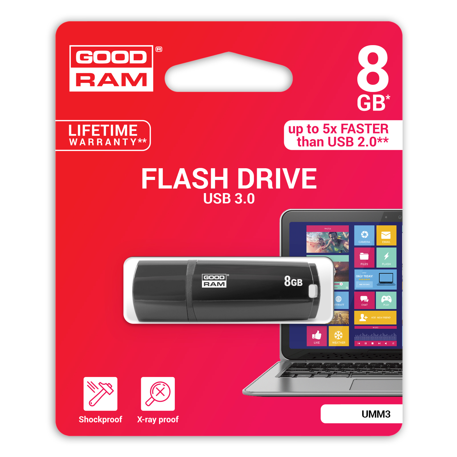 USB флеш накопитель Goodram 8GB Mimic Black USB 3.0 (UMM3-0080K0R11) изображение 5