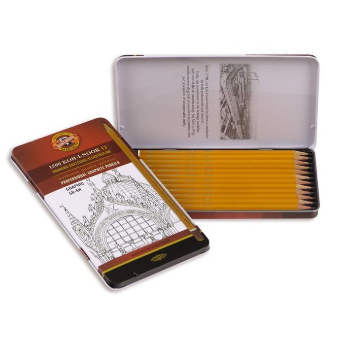 Олівець графітний Koh-i-Noor 1502.III Graphic, 5В-5Н, 12 шт. (1502012009PL) зображення 2