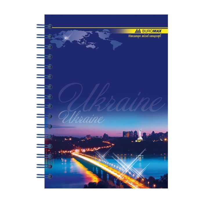 Блокнот Buromax spiral side, А6, 96sheets, square, UKRAINE (assorted) (BM.2422) изображение 3
