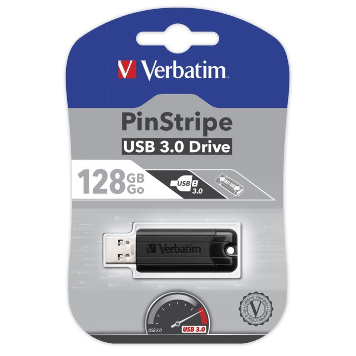 USB флеш накопитель Verbatim 32GB PinStripe Black USB 3.0 (49317) изображение 5