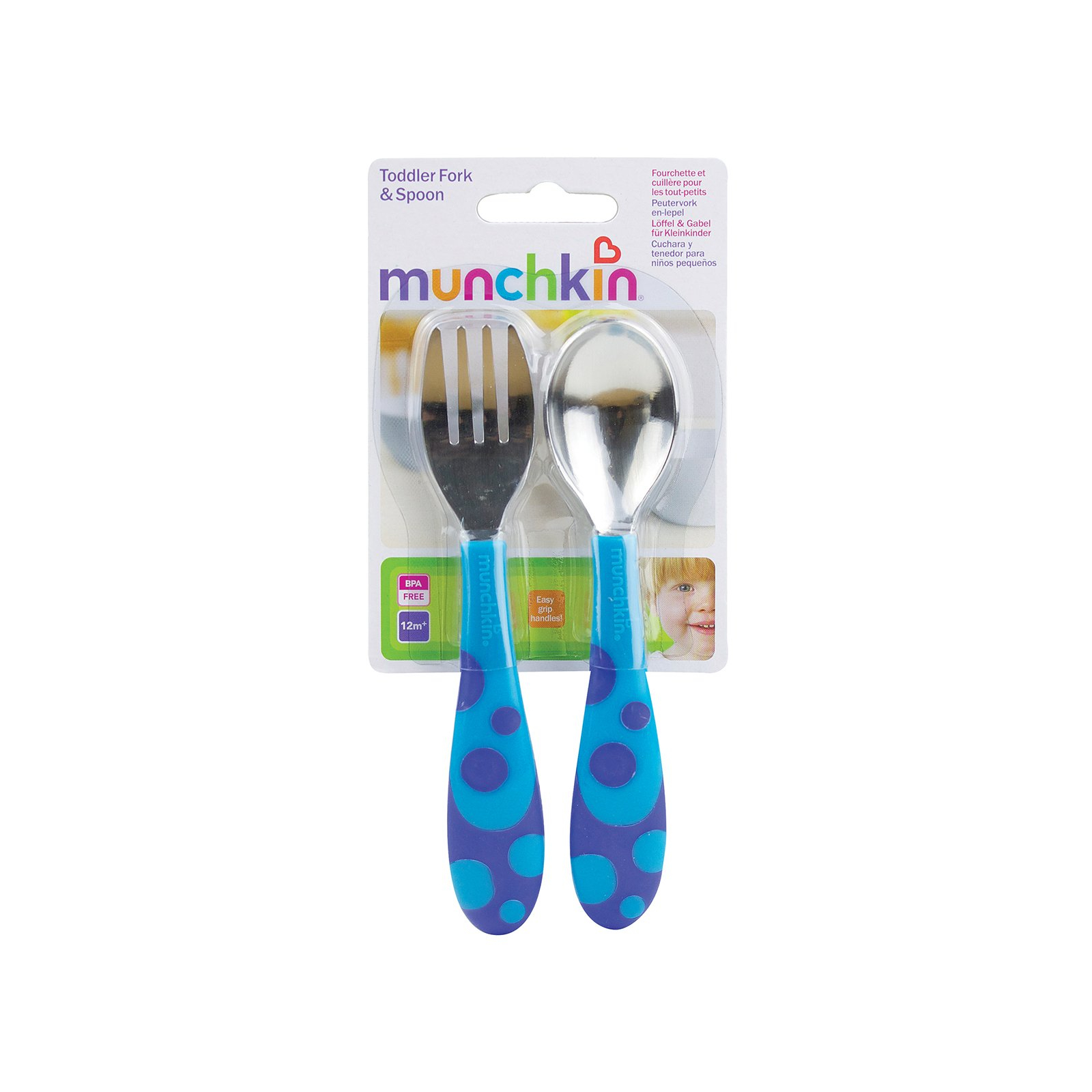 Набор детской посуды Munchkin Ложка + вилка голубые (011404.01) изображение 2