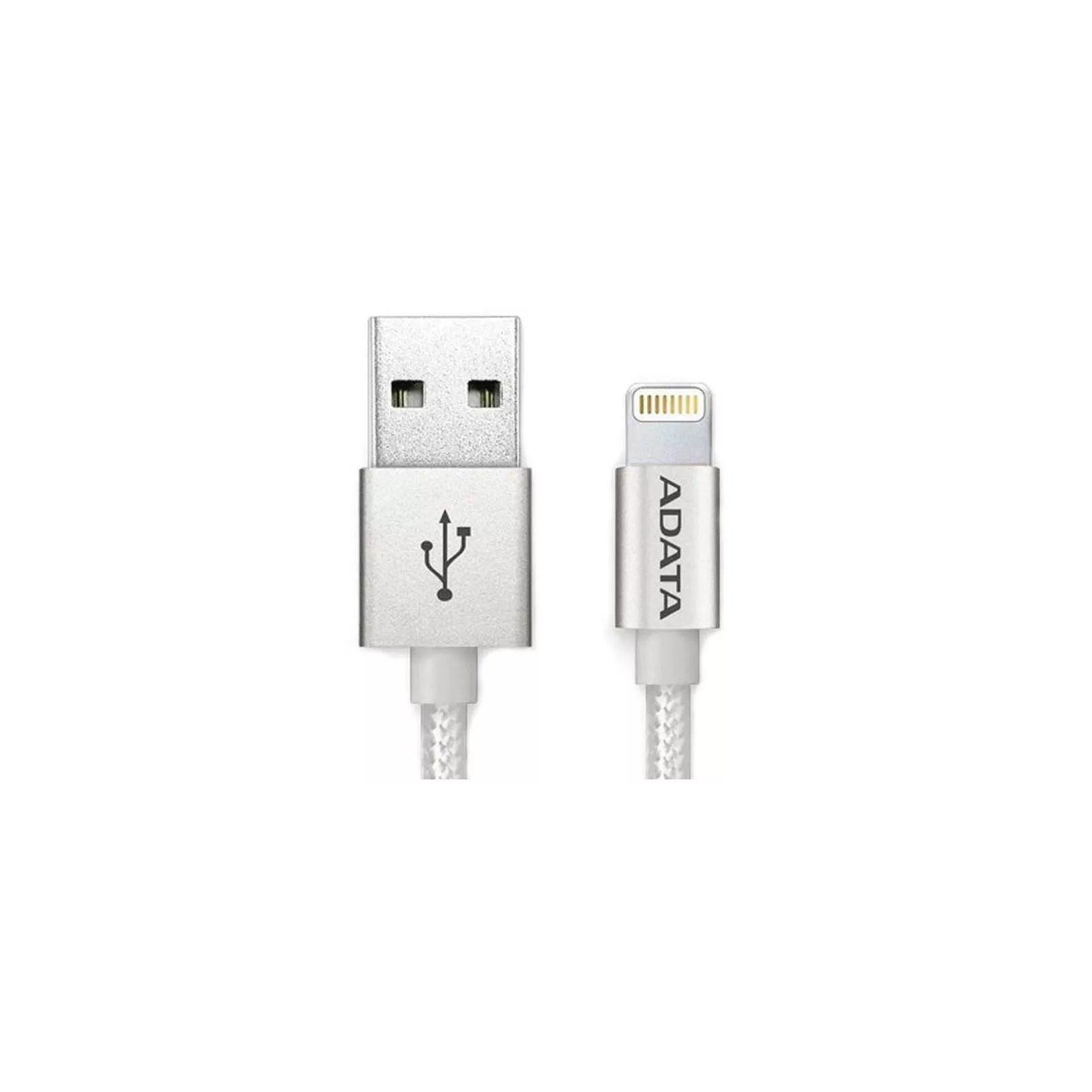 Дата кабель USB 2.0 AM to Lightning 1.0m MFI Silver ADATA (AMFIAL-100CMK-CSV) зображення 2