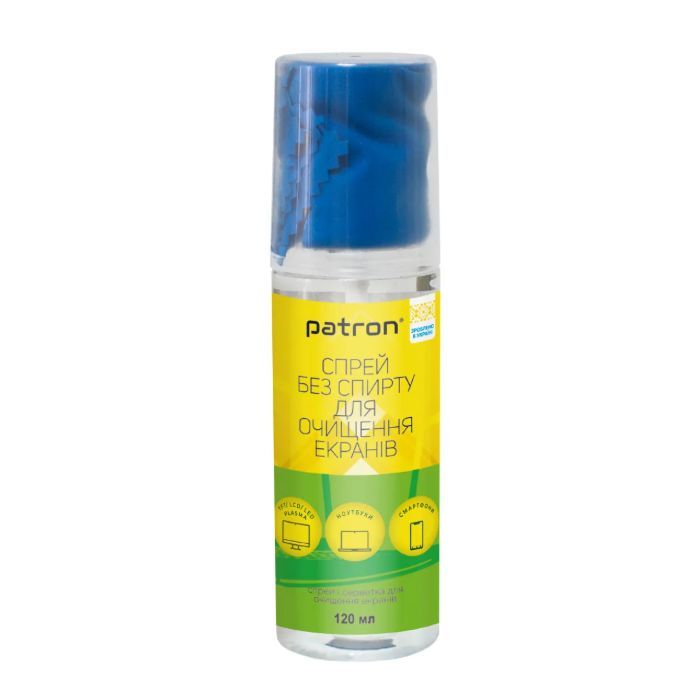 Спрей для очищення Patron Screen spray for TFT/LCD/LED 120ml +microfiber 20х20 (F3-022)