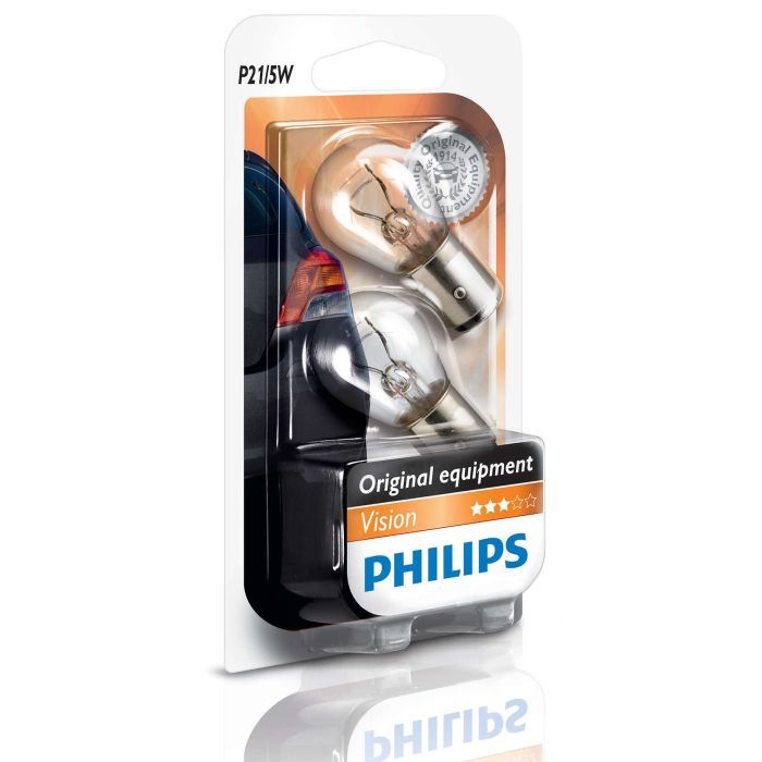 Автолампа Philips P21/5W Vision, 2шт/бл. (12499B2) зображення 3