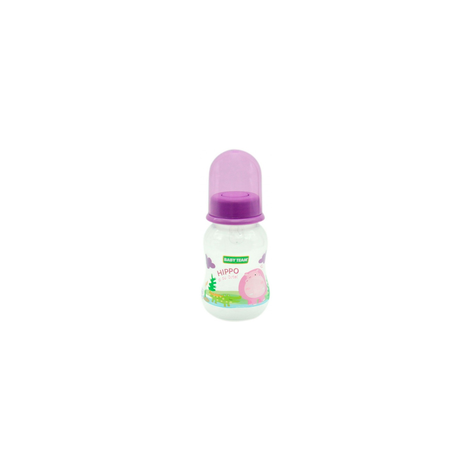 Бутылочка для кормления Baby Team с силиконовой соской, 125 мл (1111_фиолетовый)