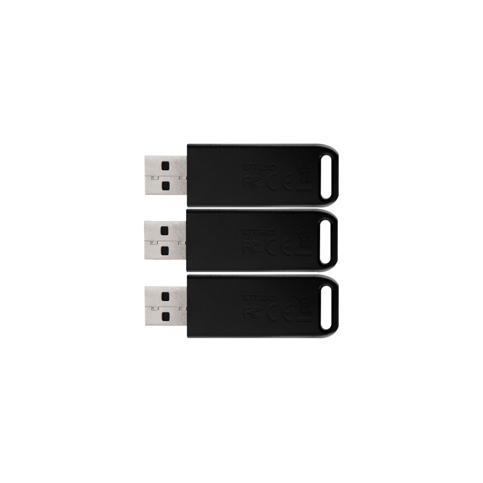 USB флеш накопичувач Kingston 3x64GB DataTraveler 20 USB 2.0 (DT20/64GB-3P) зображення 2