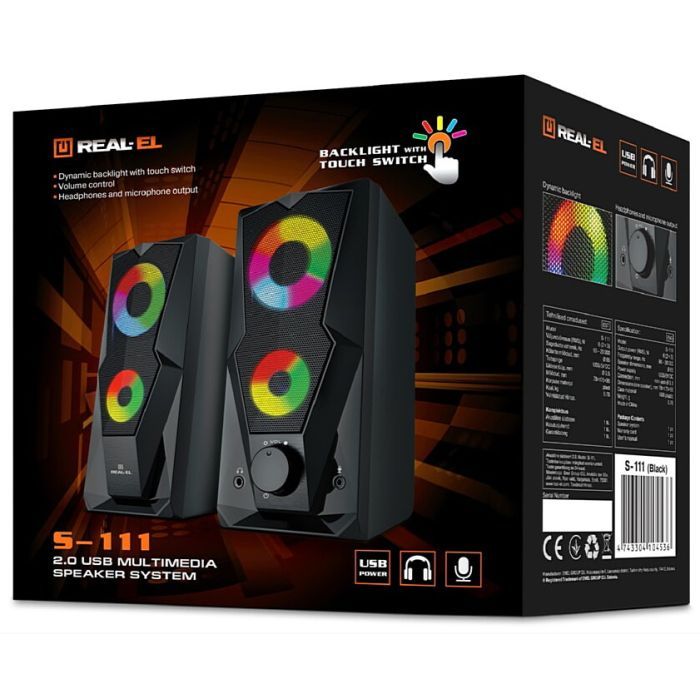 Акустична система REAL-EL S-111 USB Black зображення 9