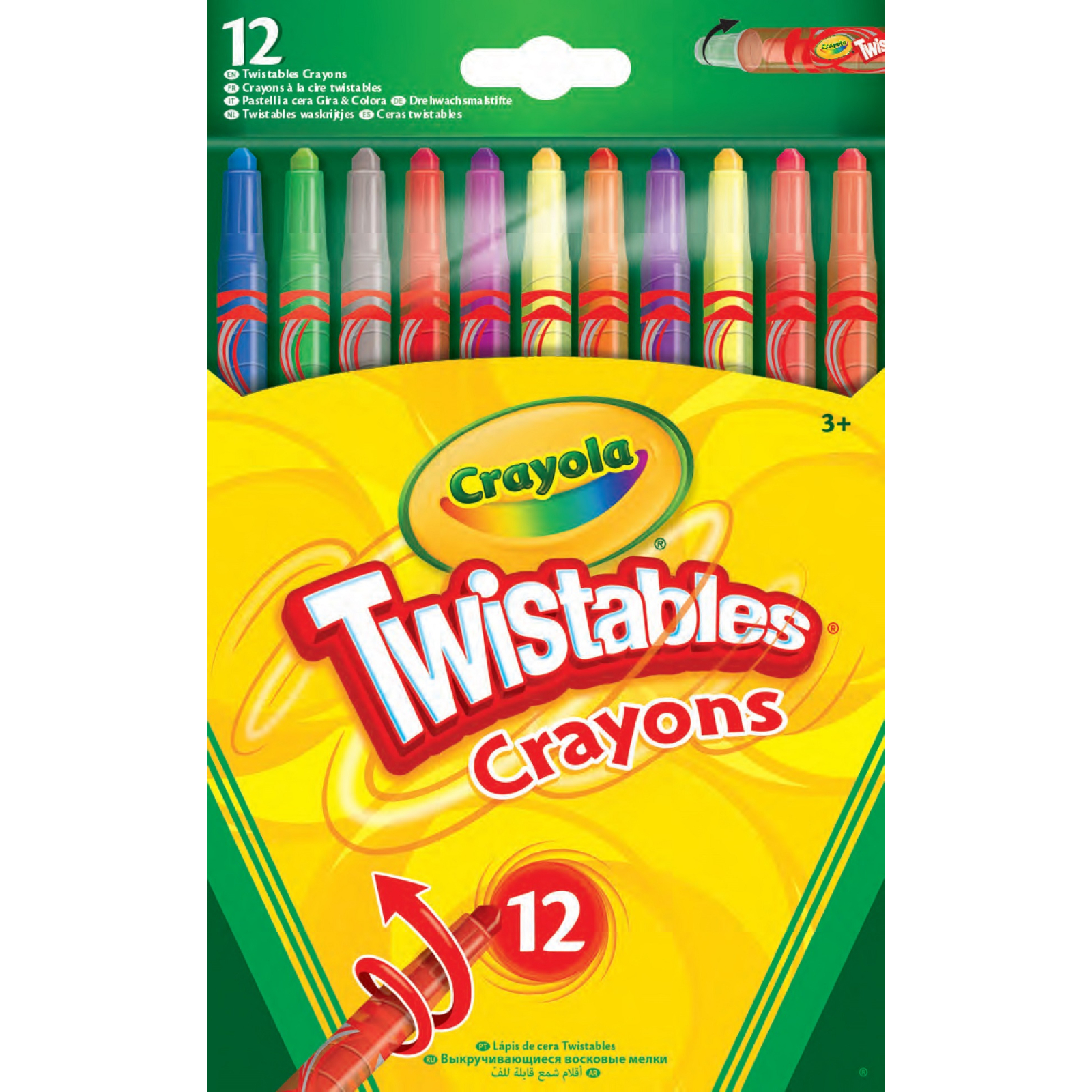 Карандаши цветные Crayola Выкручивающиеся цветные восковые мелки (12 шт) (52-8530)