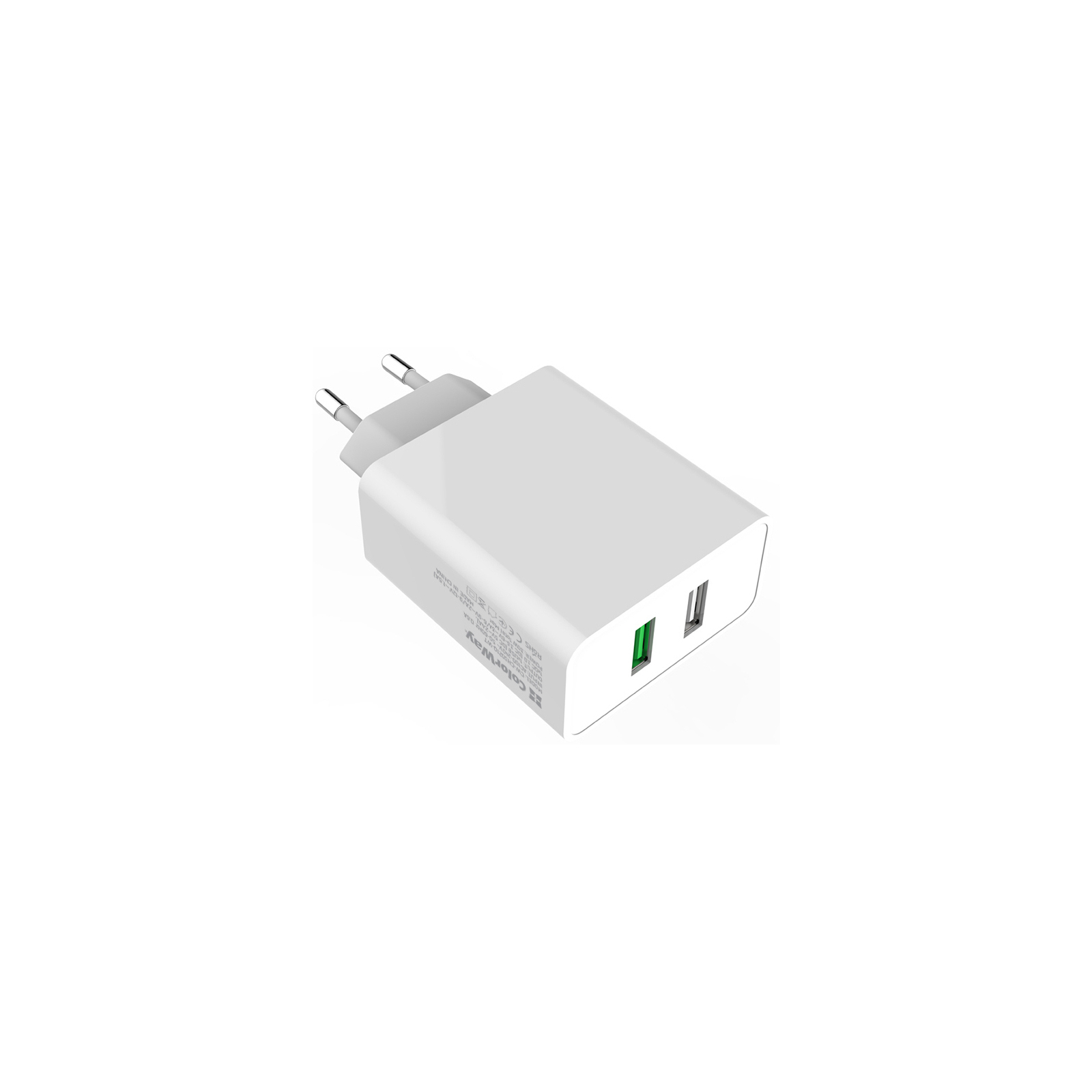 Зарядное устройство ColorWay 2USB (QC3.0 + 2.4A AUTO ID) (30W) (CW-CHS021Q-WT) изображение 6