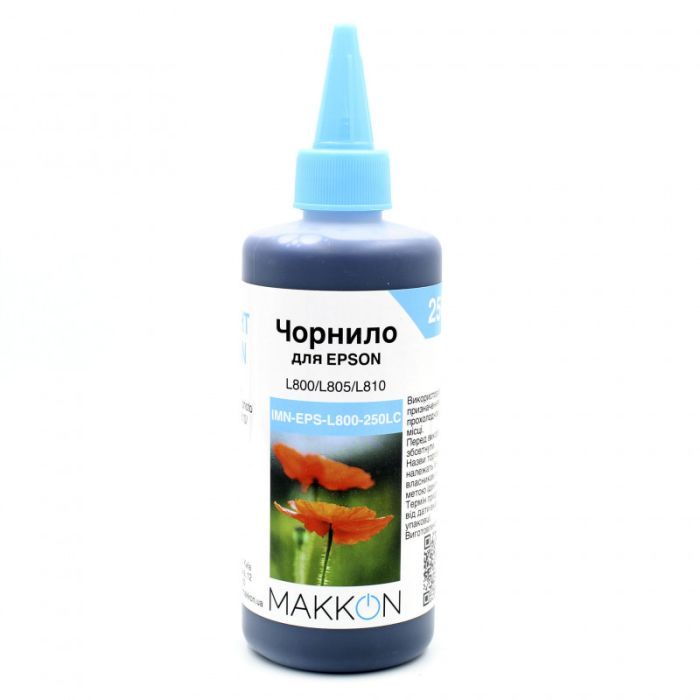 Чернила Makkon для Epson L800/L805/L810/ 250 мл light cyan (IMN-EPS-L800-250LC)