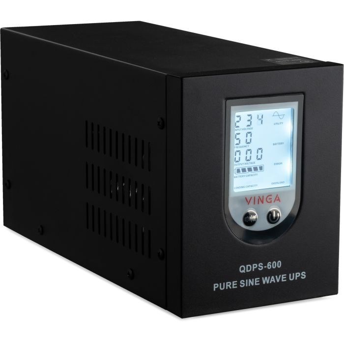 Пристрій безперебійного живлення Vinga QDPS-600 600VA LCD (QDPS-600) зображення 3