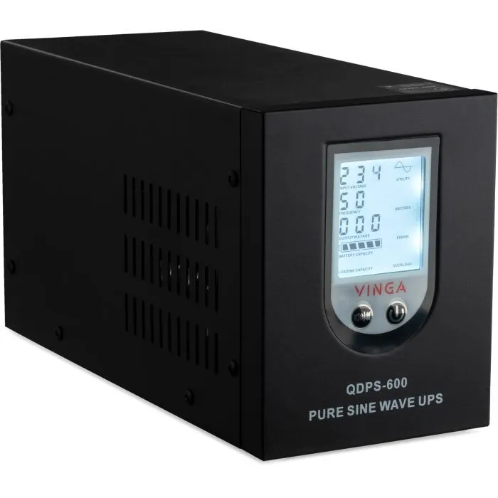 Пристрій безперебійного живлення Vinga QDPS-600 600VA LCD (QDPS-600) зображення 3