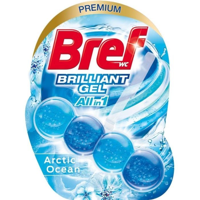 Туалетный блок Bref Блестящий гель Арктический океан 42 г х 2 шт. (9000101509366)