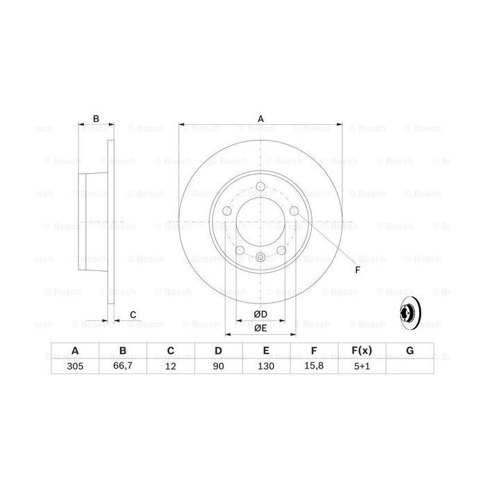 Гальмівний диск Bosch 0 986 478 970 зображення 5