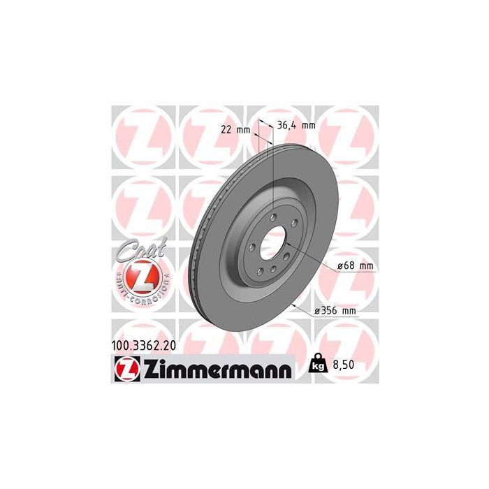 Тормозной диск ZIMMERMANN 100.3362.20