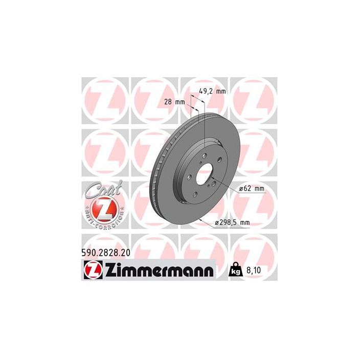 Тормозной диск ZIMMERMANN 590.2828.20