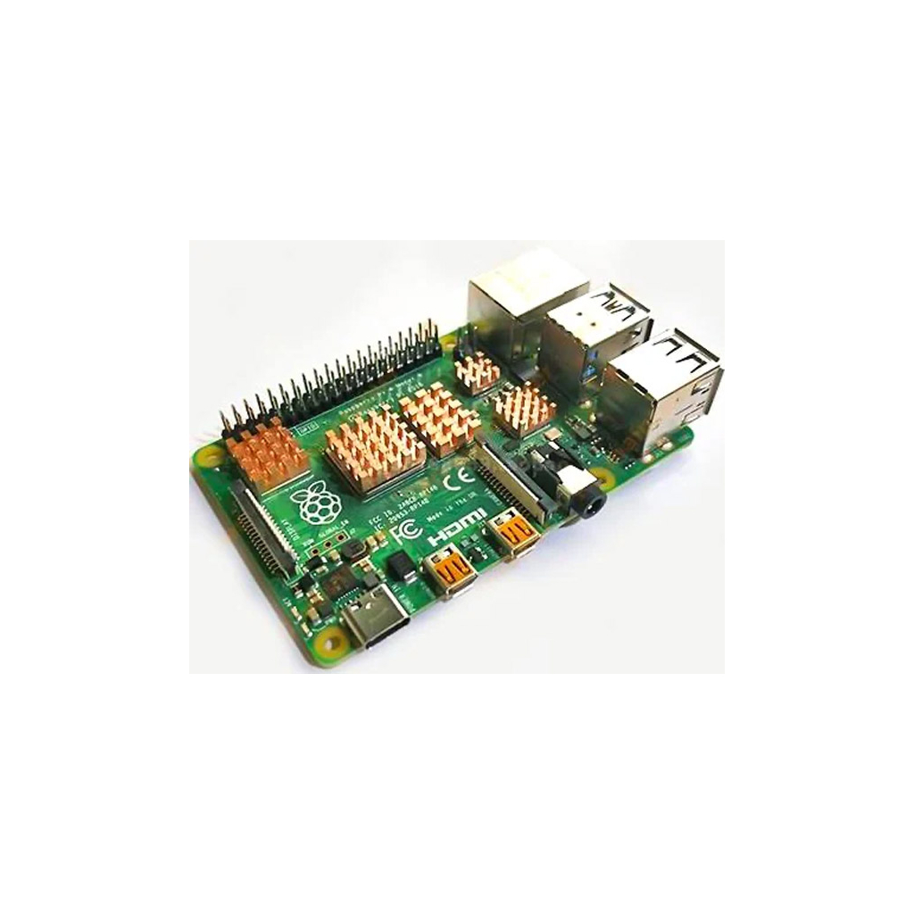 Додаткове обладнання до промислового ПК Raspberry Pi комплект радіаторів для Raspberry Pi 4, мідь, 5 шт (RA603) зображення 2