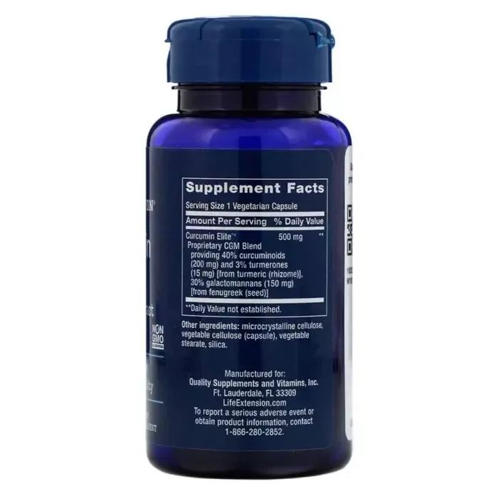 Травы Life Extension Экстракт куркумы, Curcumin Elite, 30 растительных капсул (LEX-24673) изображение 2
