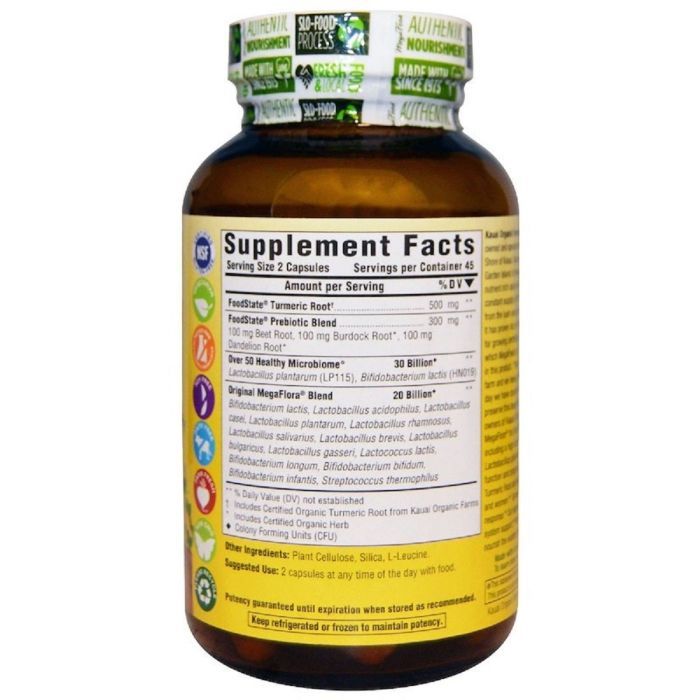 Пробіотики MegaFood Прибуток MegaFlora for Over 50, Probiotic with Turmeric, 90 (MGF10025) зображення 2