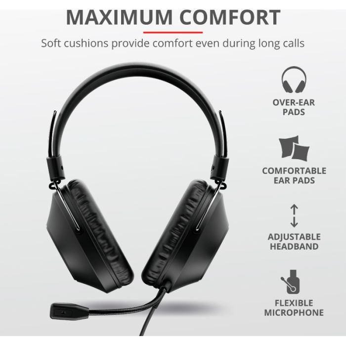 Наушники Trust Ozo Over-Ear USB Headset Black (24132) изображение 7