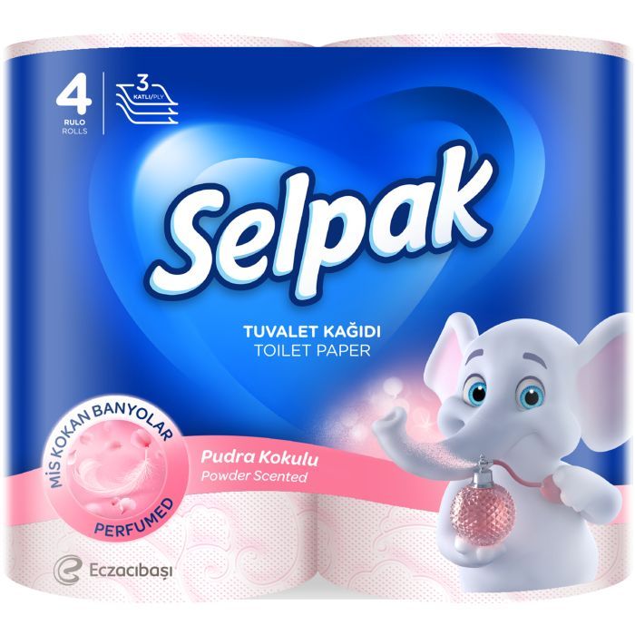 Туалетний папір Selpak Perfumed Пудра 3 шари 8 рулонів (8690530044517)
