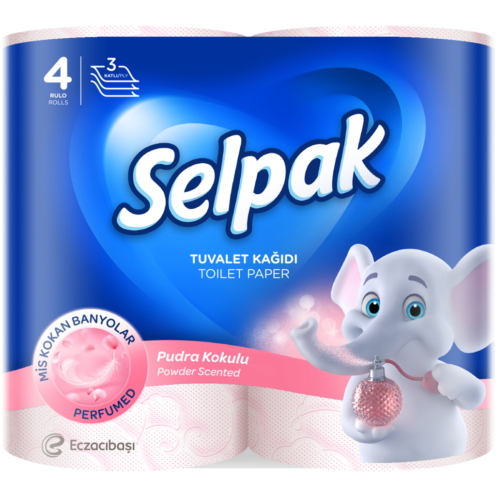 Туалетная бумага Selpak Perfumed Пудра 3 слоя 4 рулона (8690530065482)