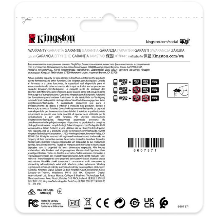 Карта памяти Kingston 64GB microSDXC class 10 UHS-I V30 A1 (SDCIT2/64GB) изображение 4