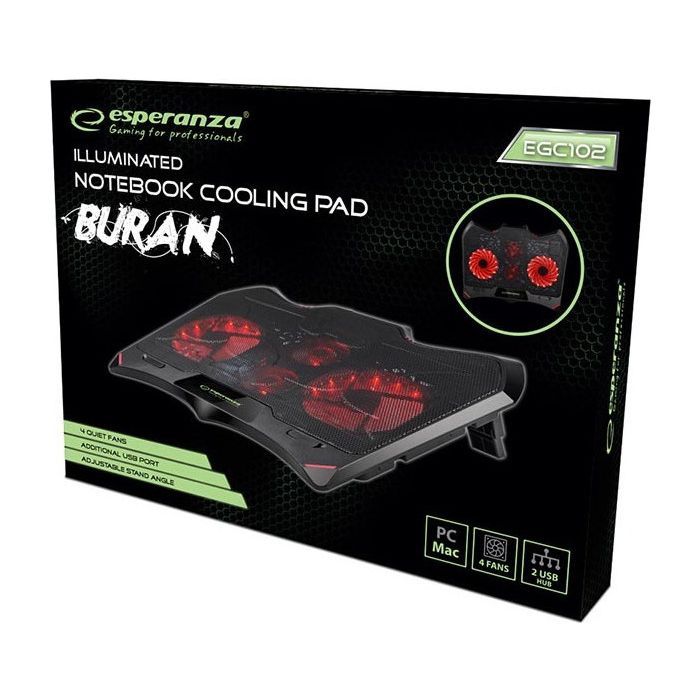 Подставка для ноутбука Esperanza Gaming Notebook Cooling Pad BURAN (EGC102) изображение 4