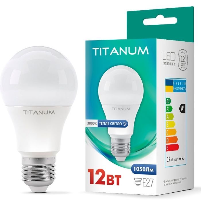 Лампочка TITANUM A60 12W E27 3000K (TLA6012273)