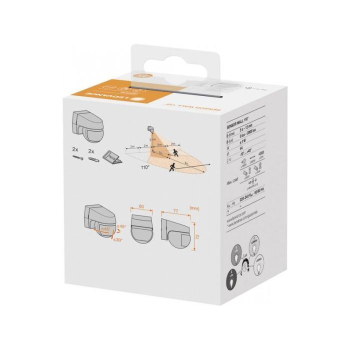 Датчик движения LEDVANCE WALL 110DEG IP44 DG (4058075244757) изображение 5