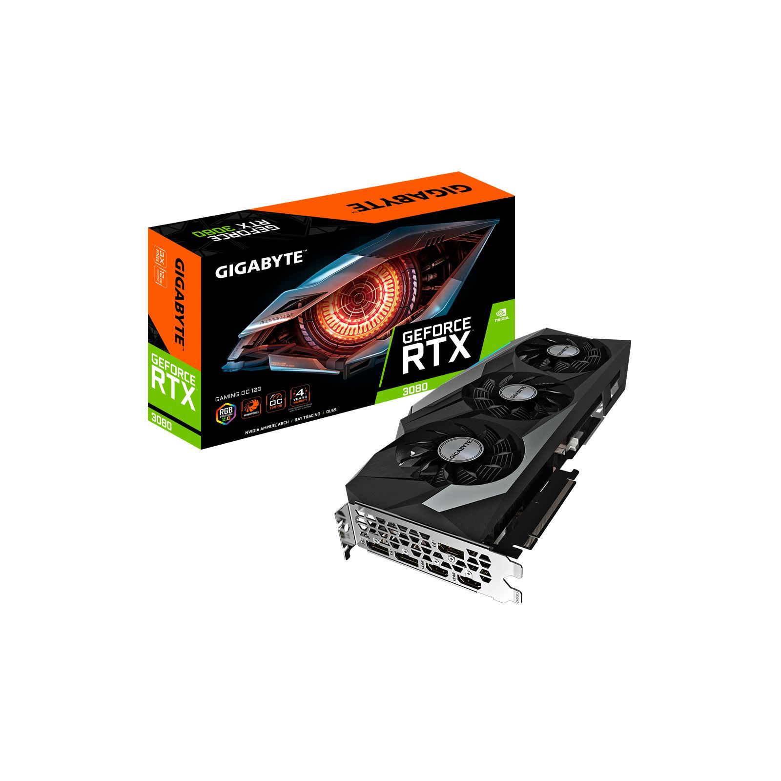 ᐈ Купить видеокарту GIGABYTE GeForce RTX3080 12Gb GAMING OC (GV