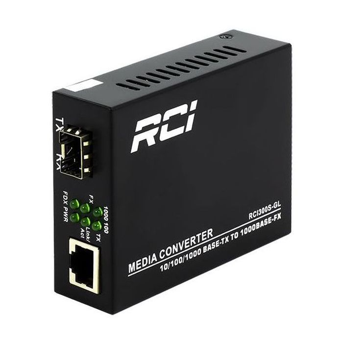 Медиаконвертер RCI 1G, SFP slot, RJ45, standart size metal case (RCI300S-GL) изображение 2