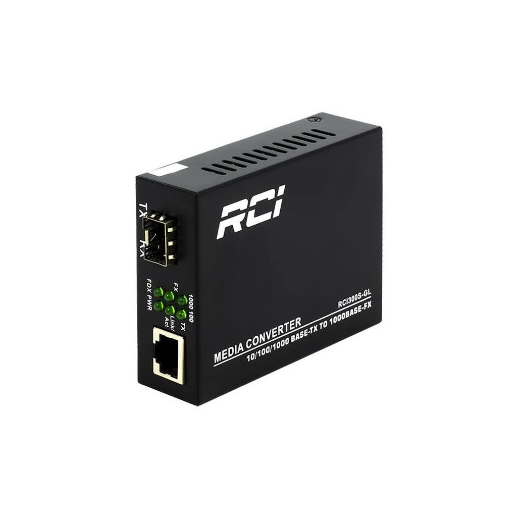 Медиаконвертер RCI 1G, SFP slot, RJ45, standart size metal case (RCI300S-GL) изображение 2