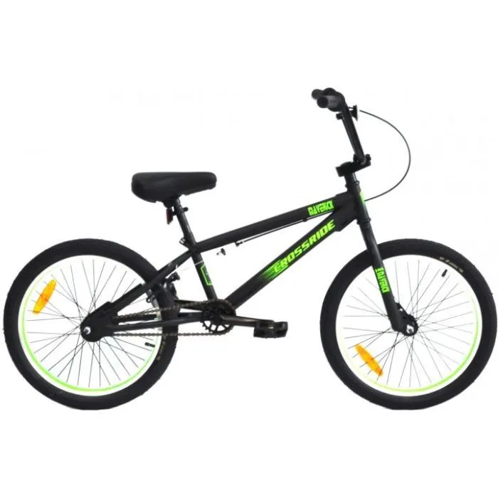 Велосипед Crossride BMX Maverick 20" рама-10" St Black/Green (0481-З)