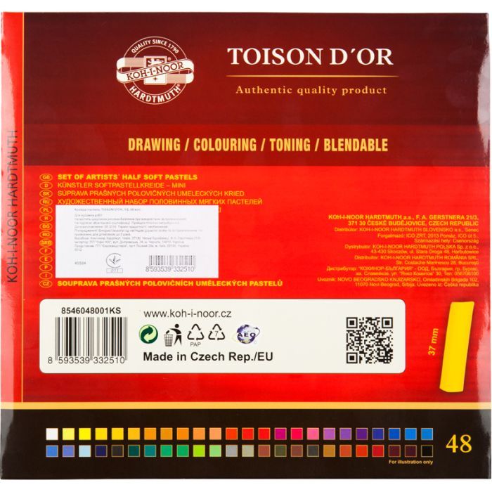 Пастель Koh-i-Noor Toison D'or суха м'яка 1/2 (половинки) 48 кольорів (8546) зображення 2
