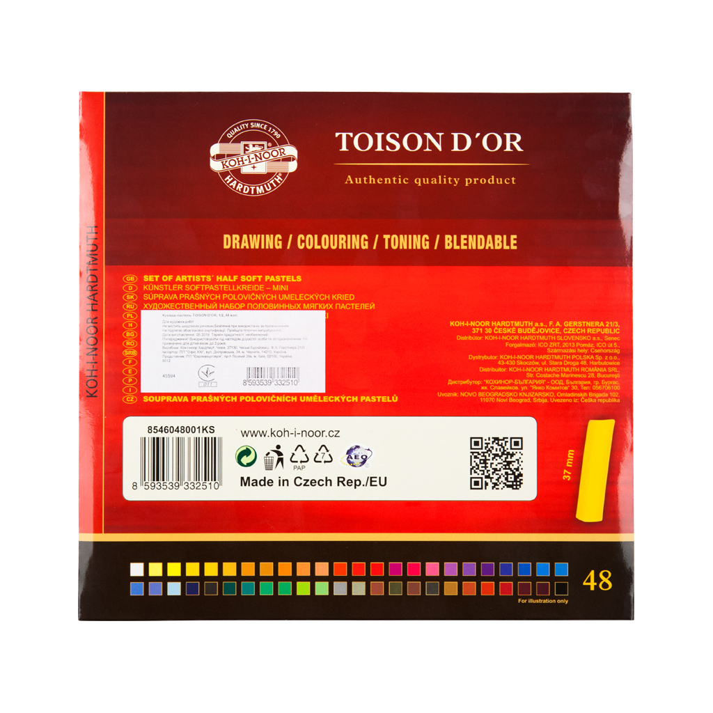 Пастель Koh-i-Noor Toison D'or суха м'яка 1/2 (половинки) 48 кольорів (8546) зображення 2