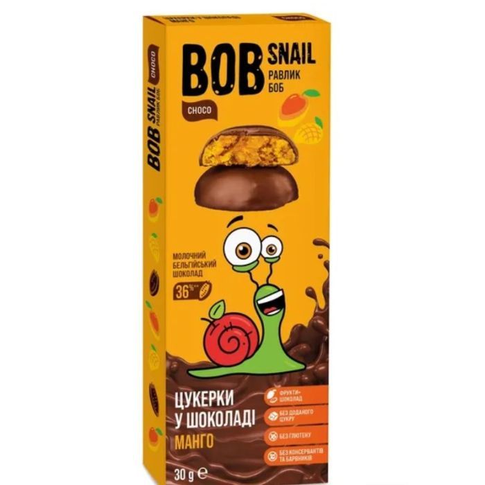 Конфета Bob Snail Манго Бельгийский молочный шоколад 30г (4820219341314)