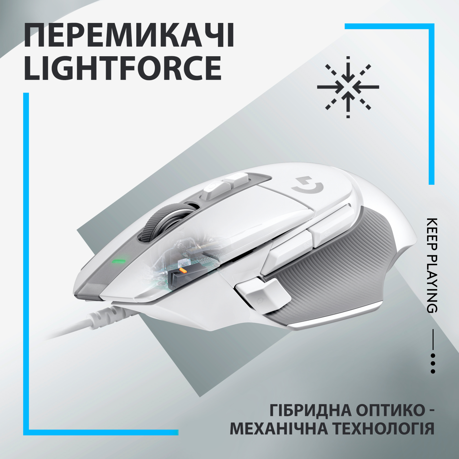 Мышка Logitech G502 X USB White (910-006146) изображение 2
