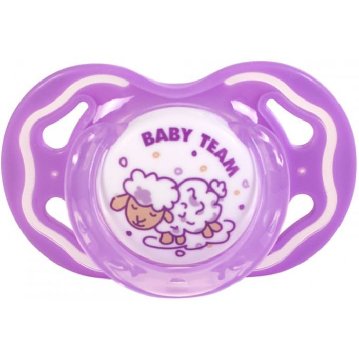 Пустушка Baby Team силіконова, класична, 6+ міс (3014_жовтий)