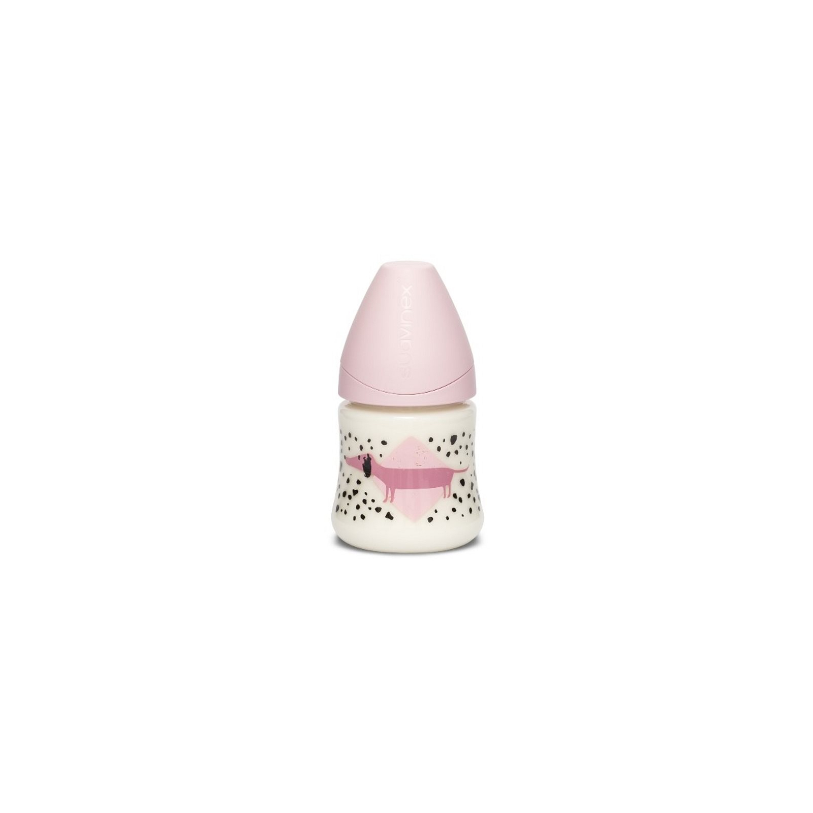 Бутылочка для кормления Suavinex Истории щенков, 150 мл, 0+ розовая (304771)