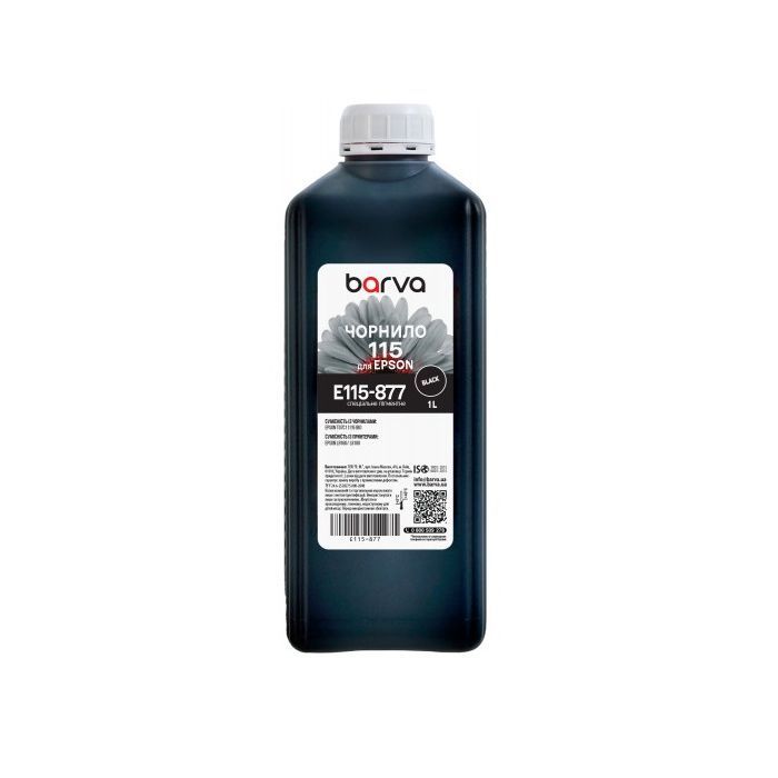 Чернила Barva Epson 115 1л, BК pigmented (E115-877)