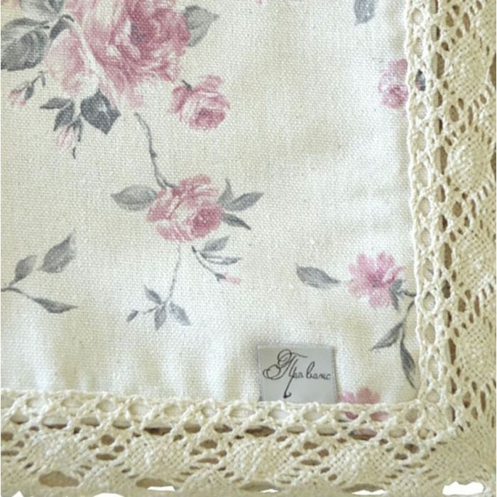 Серветка на стіл Прованс Bella Троянди з мереживом 35х45 (4823093416833) зображення 2