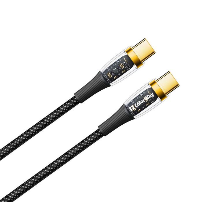 Дата кабель USB-C to USB-C 1.2m 5A 100W transparent head ColorWay (CW-CBPDCC053-BK) зображення 2