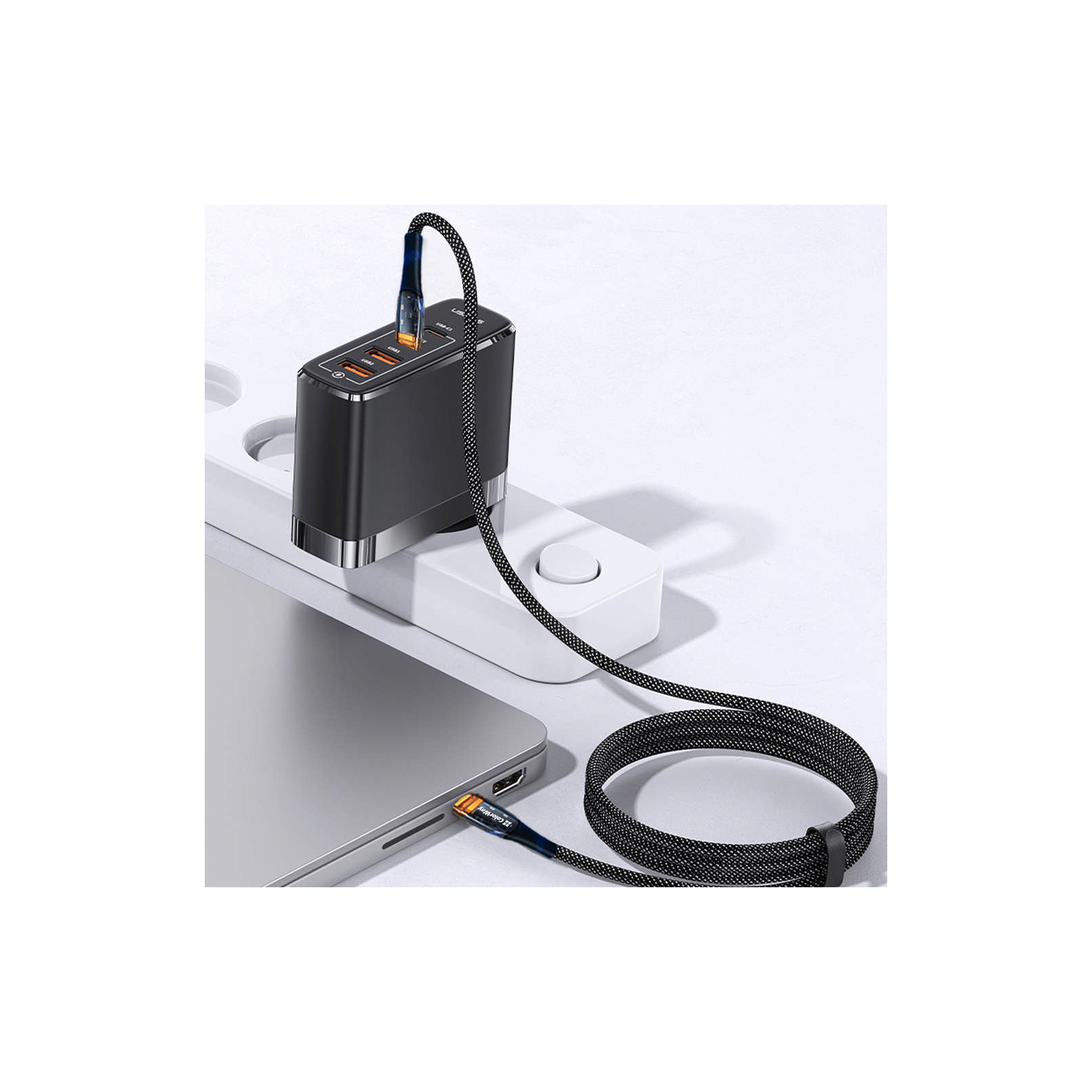 Дата кабель USB-C to USB-C 1.2m 5A 100W transparent head ColorWay (CW-CBPDCC053-BK) зображення 5