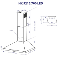 Витяжка кухонна Minola HK 5212 IV 700 LED зображення 11