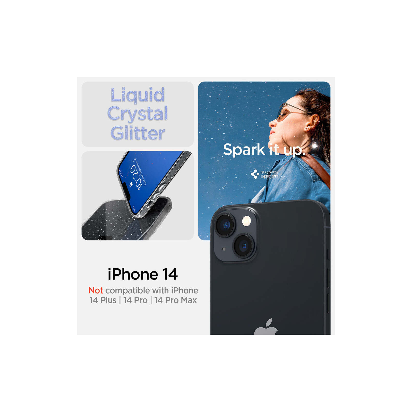 Чохол до мобільного телефона Spigen Apple iPhone 14 Liquid Crystal Glitter, Rose Quartz (ACS05035) зображення 2