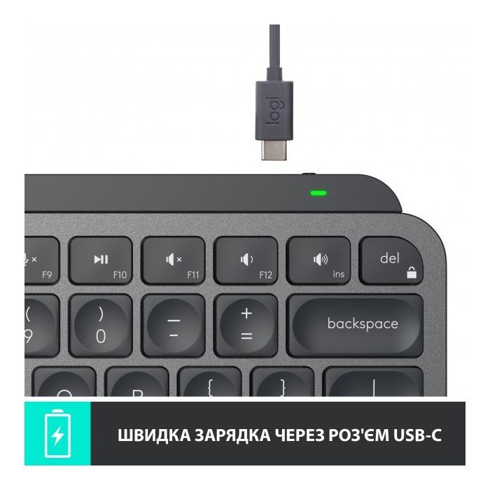 Клавиатура Logitech MX Keys Mini Wireless Illuminated UA Graphite (920-010498) изображение 7