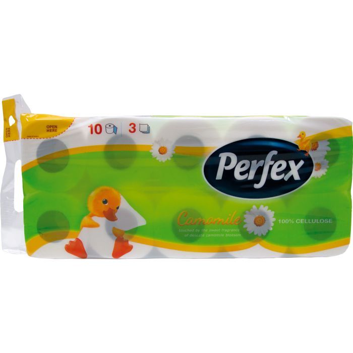 Туалетная бумага Perfex Ромашка 3 слоя 10 рулонов (8600101745958)