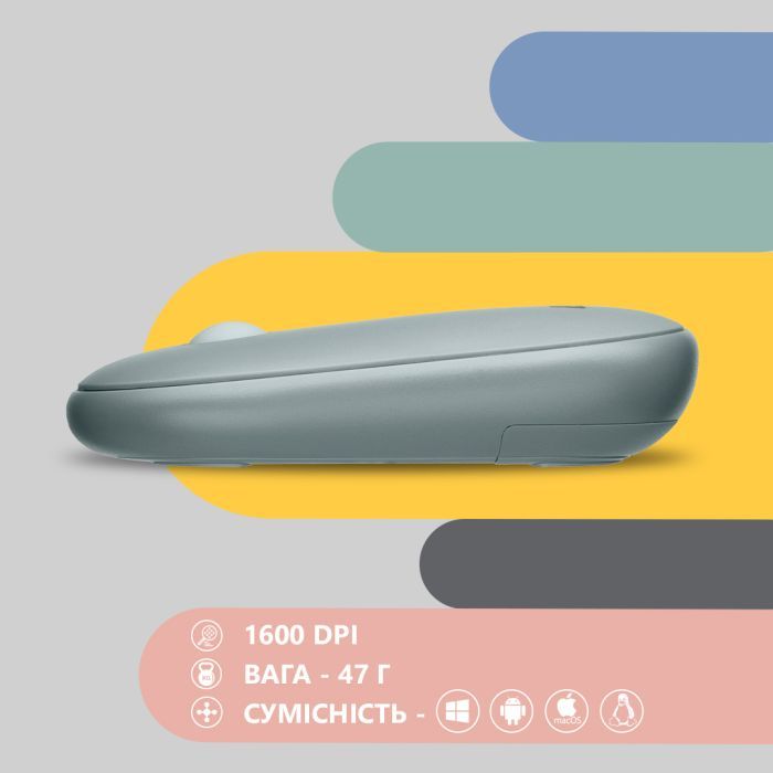 Мишка 2E MF300 Silent Wireless/Bluetooth Graphite Black (2E-MF300WBK) зображення 6