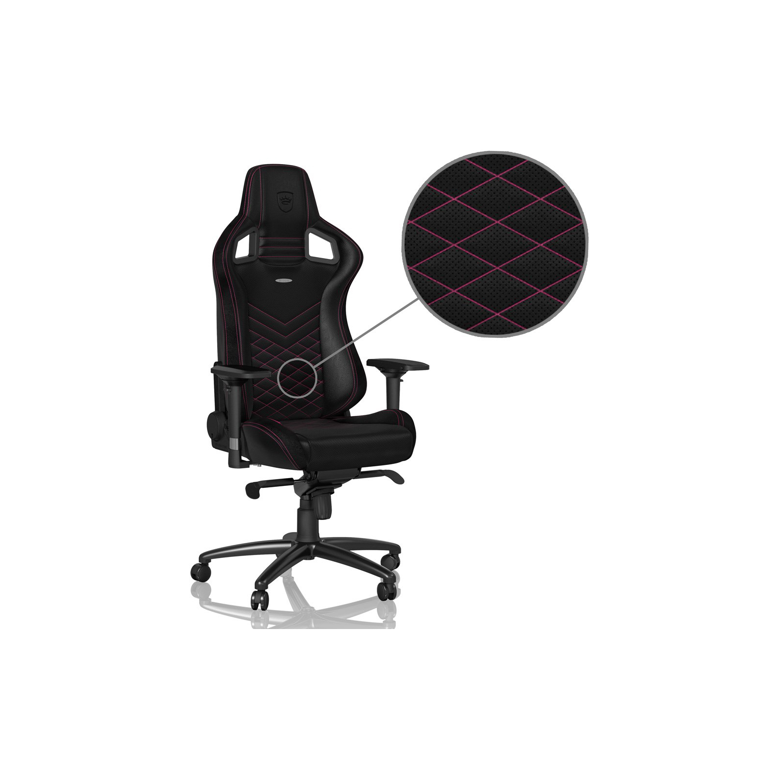 Кресло игровое Noblechairs Epic Black/Pink (NBL-PU-PNK-001) изображение 3